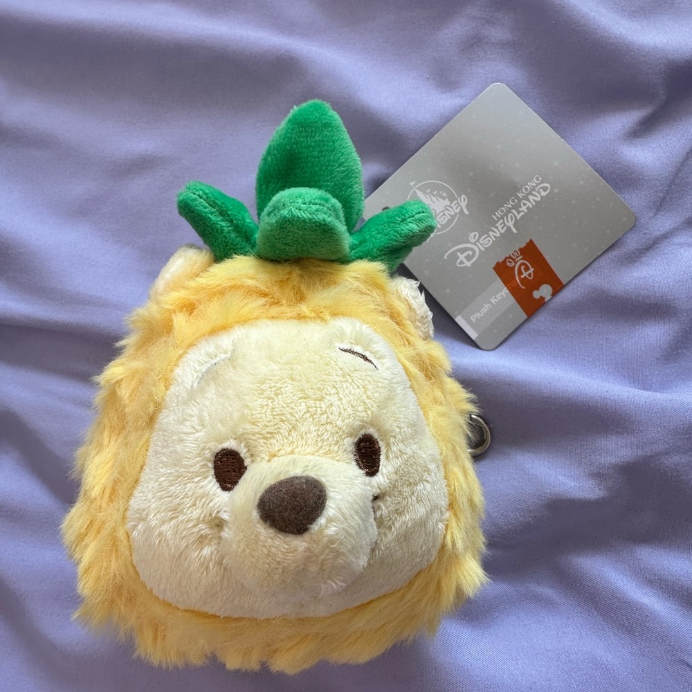 Hong Kong Disneyland Plush keychain pineapple Winnie the Pooh